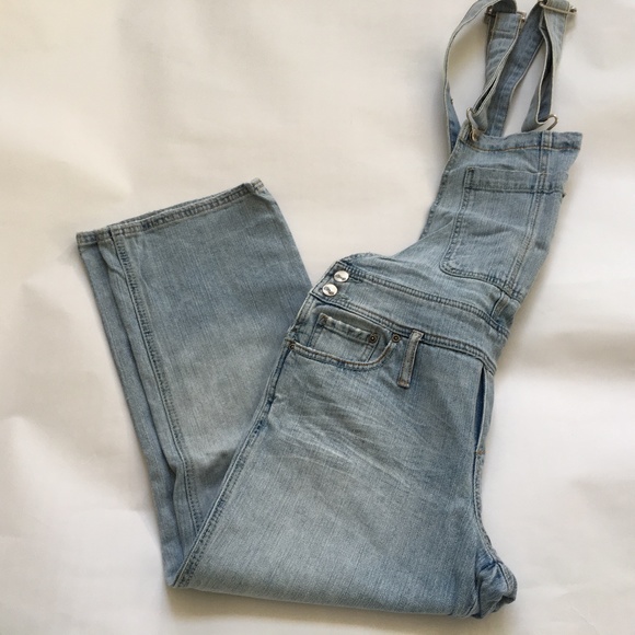 Brody Jeans Overalls Denim Blue Light Wash 99% Cotton Size L Straight Leg - Picture 12 of 12